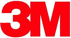 Close-up of the red 3M logo on a white background.