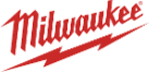 Milwaukee logo in red with a lightning bolt.