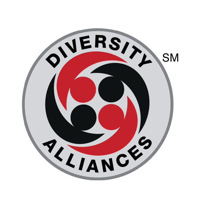Logo featuring four abstract people in a circle with Diversity Alliances text.