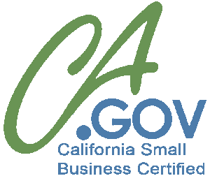 California Small Business Certified logo with CA.GOV text.